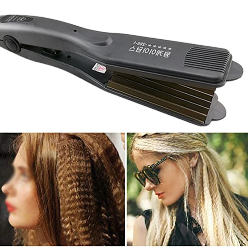 Professional Fluffy Hair Curler Corrugated Plate Wave Iron Flat Iron Fast Curling with Temperature Control Waving Styling Tool hair curler