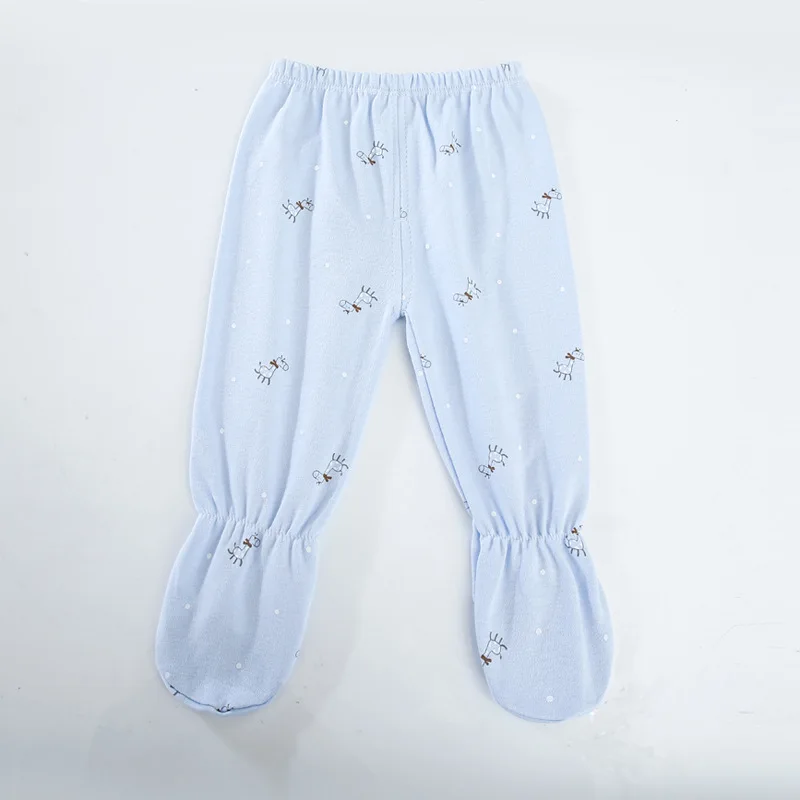 Description Picture 5 of item5 Pieces Pajamas Sleeper Set Newborn Baby Grils Boy Giraffe Clothes Print Romper+Pants+Hat Newborn Boy Outfits Set 0-6M