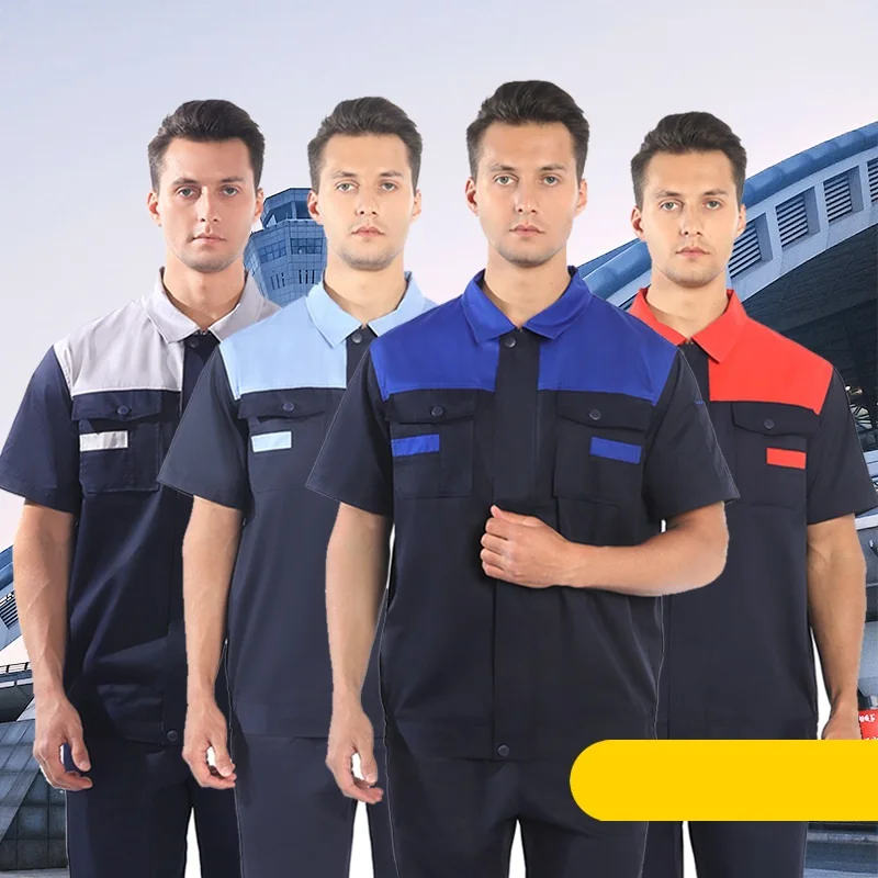 

Summer Breathable Work Clothing Customized Logo Working Uniform Warehouse Worker Coveralls Factory Workshop Work Wear Labor Suit