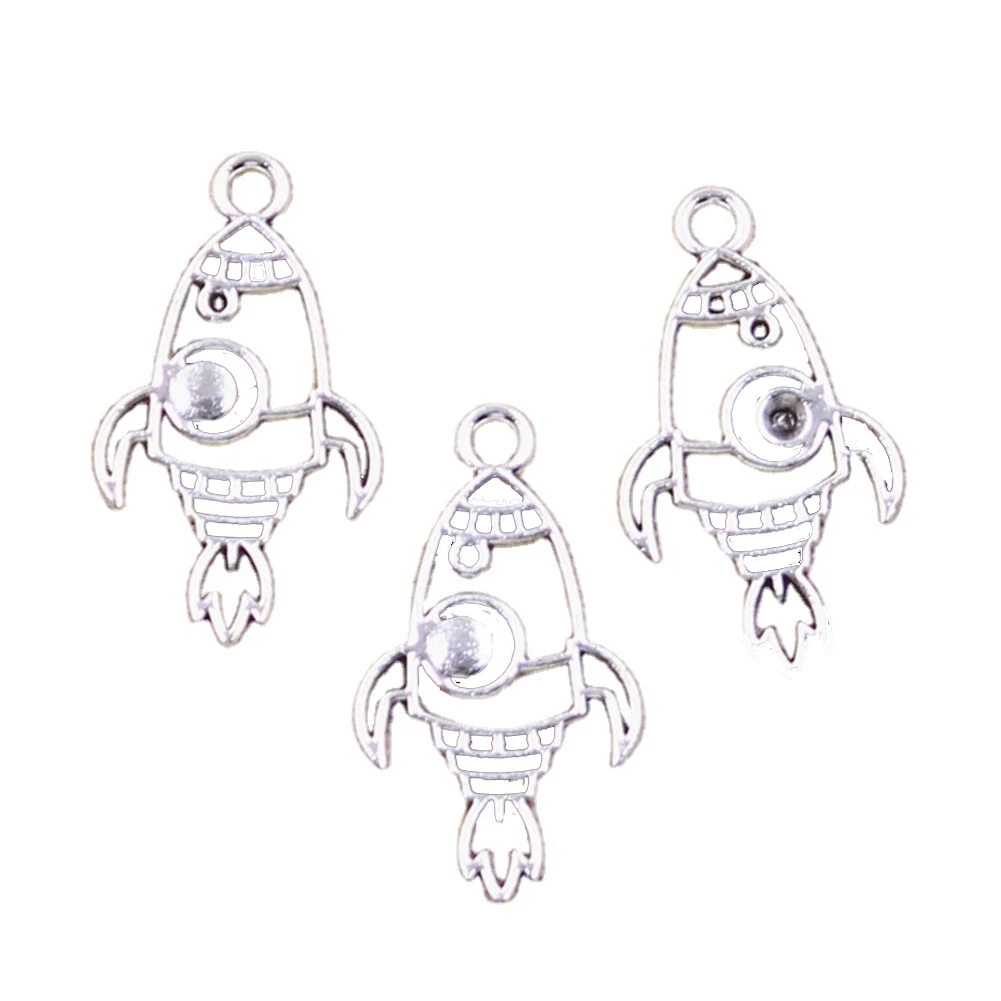 15 stücke Charms Raumschiff Rakete Raketen 28x16mm Antike Silber Farbe Anhänger, Die DIY Handgemachten Tibetischen Finding Schmuck