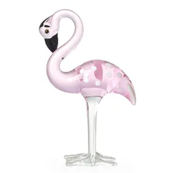 Exquisite Handmade Art Glass Flamingo Sculpture for Home and Wedding Decor (02)
