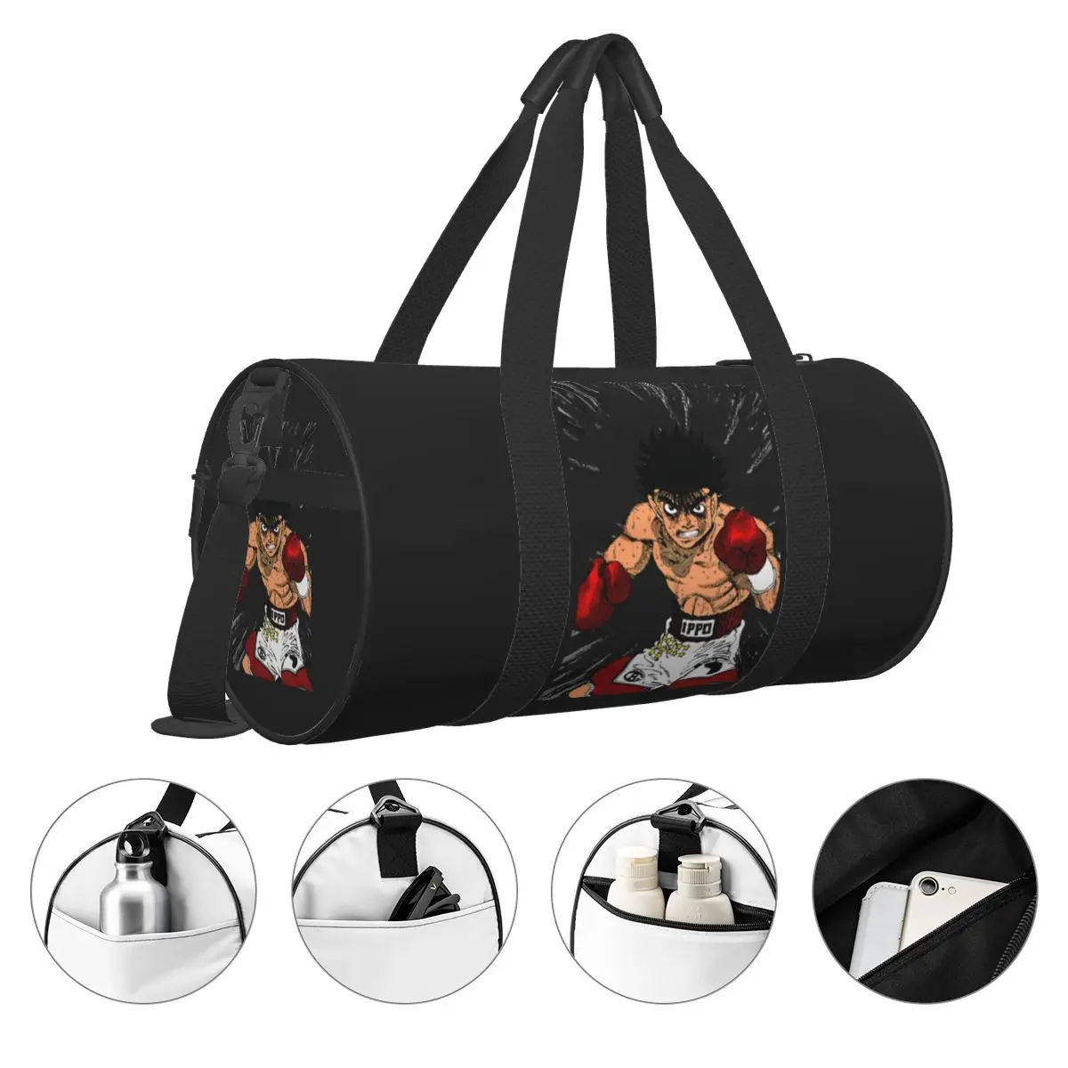 H-Hajimes No Ippo Gym Bag Classic Anime Training Sports Bags Men's Custom Large Capacity Graphic Fitness Bag Weekend Handbags 3