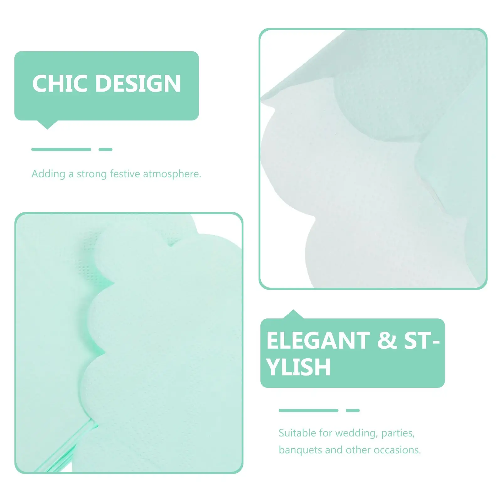 20 Sheets Dining Room Table Decor Party Tissue Paper Holiday Napkins Disposable Wedding Decorations Light Green Banquet
