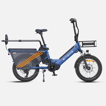 Bicicletta Elettrica ENGWE LE20 con Motore Centrale da 250W, Freno Idraulico, Doppia Batteria 48V 19.2AH/38.4AH, Pneumatici da 20 Pollici