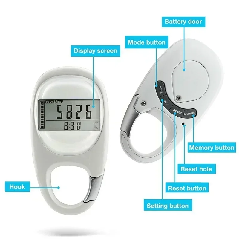

Pedometer New Exercise Camping Sports Activity Fitness Walking For Portable Hiking Distance Step Counter