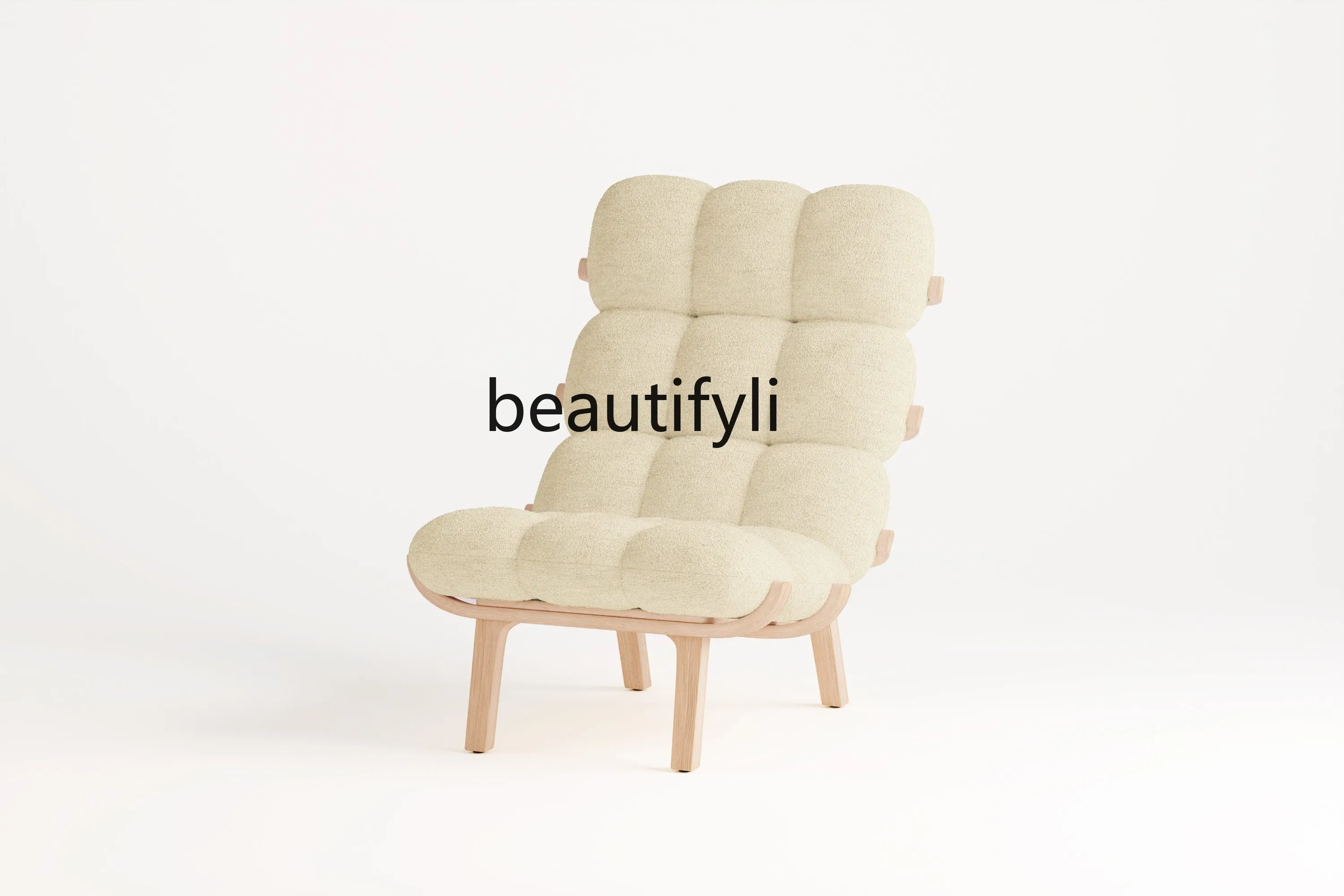 

Nordic Designer Solid Wood Single-Seat Sofa Chair Footstool B & B Balcony Bedroom Leisure Chair