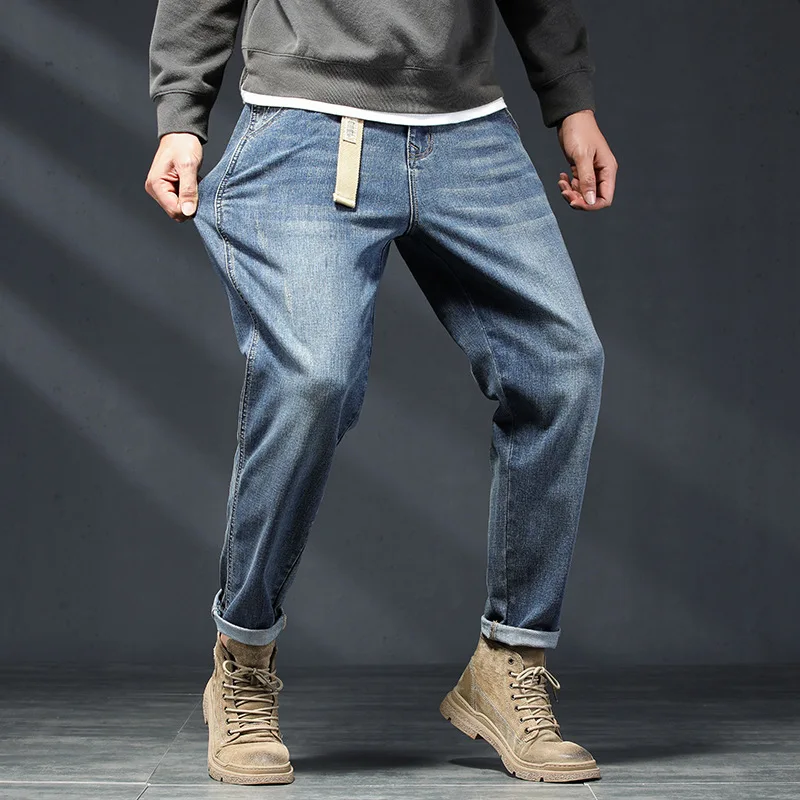 2023 New Winter Autumn Mens Cotton Casual Jeans For Men High Quality Male Pants