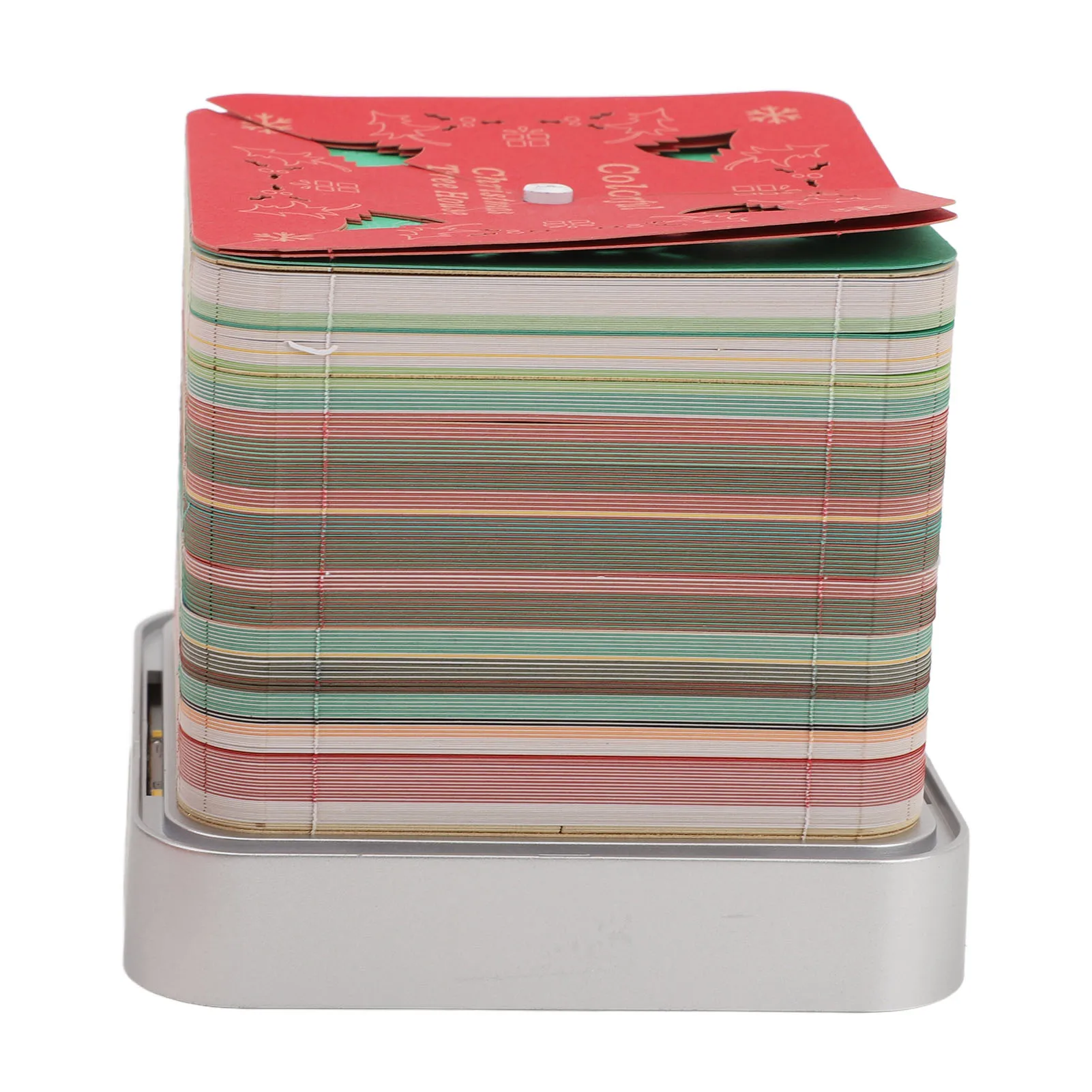 New 3D Memo Pad Xmas Tree House Paper Carving Art Notepad with 2026 Calendar for Desk Ornament Present Paper Carving Art Notepad