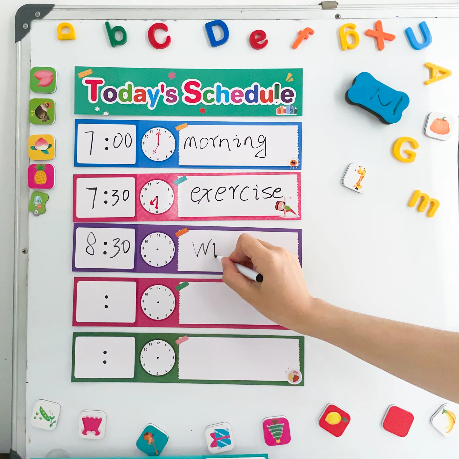 Educational Toys Chore Checklist Card DIY Visual Schedule Toddlers Daily Routines Schedule Cards Classroom Decoration Pocket Chart Add-ons Montessori