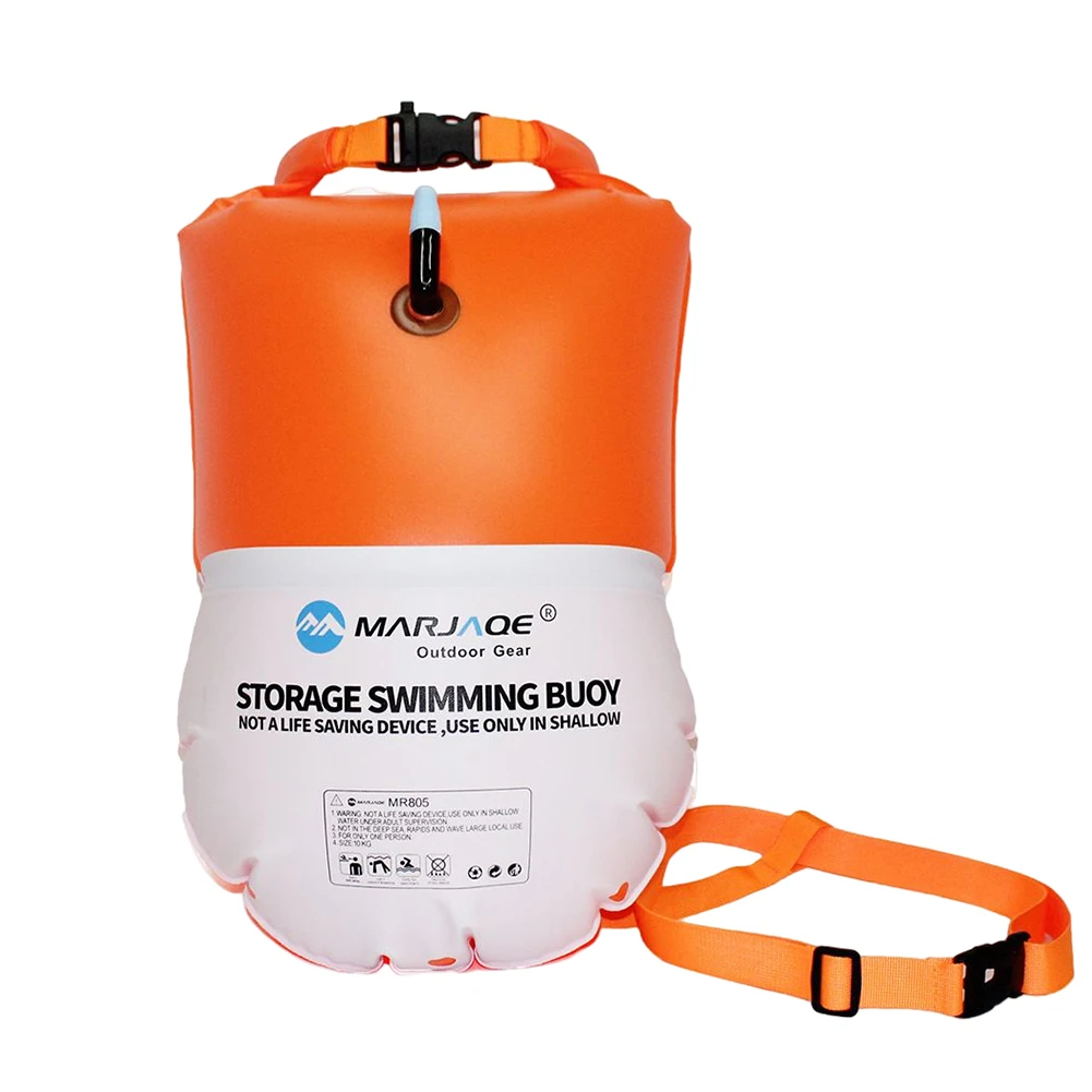 Inflatable Open Swimming Buoy Portable Clothing Wallet Storage for Rafting Snorkeling Diving 20L Swimming Water Sport Safety Bag