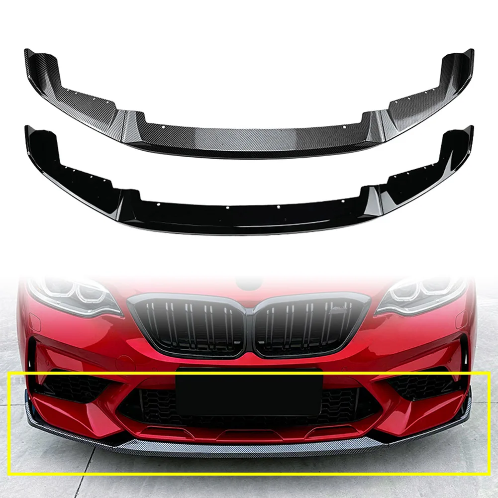 

CS Style Car Front Bumper Spoiler Lip Splitter Trim For BMW F87 M2 2016 2017 2018 2019 2020 2021 3Pcs/Set Exterior Accessores