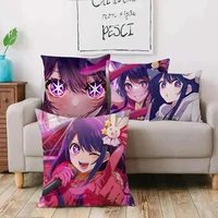 Hot Anime Oshi no Ko Hoshino Ai Pillow Covers Cartoon Sofa Decorative Home Double-sided Printing Short Plush Cute Cushion Cover 2