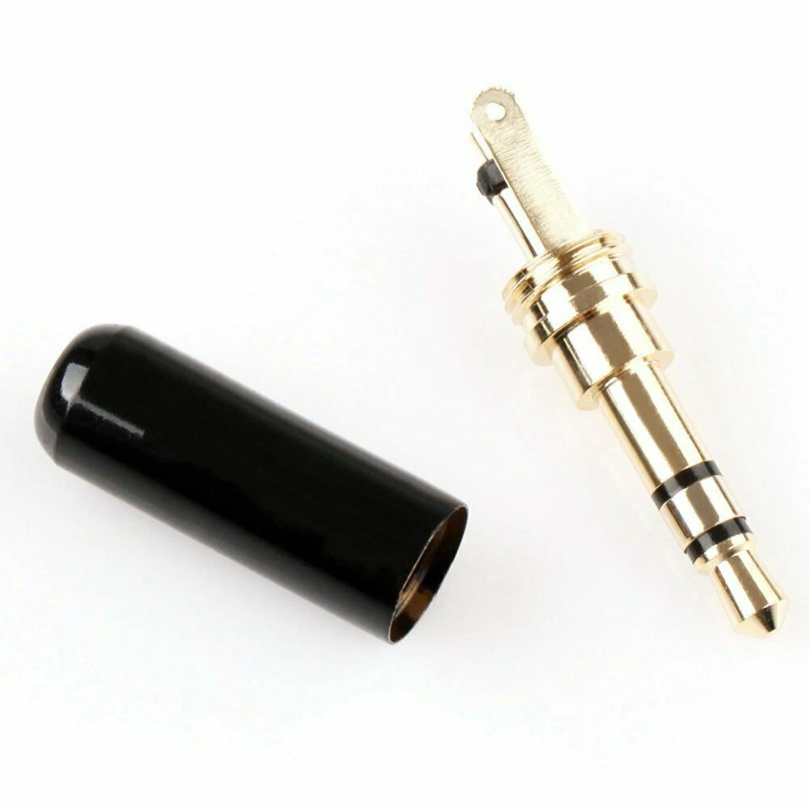 Audio Solder Connector 3Pcs 3.5mm Gold Plated Copper Male Stereo Mini Jack Plug Soldering Headphone