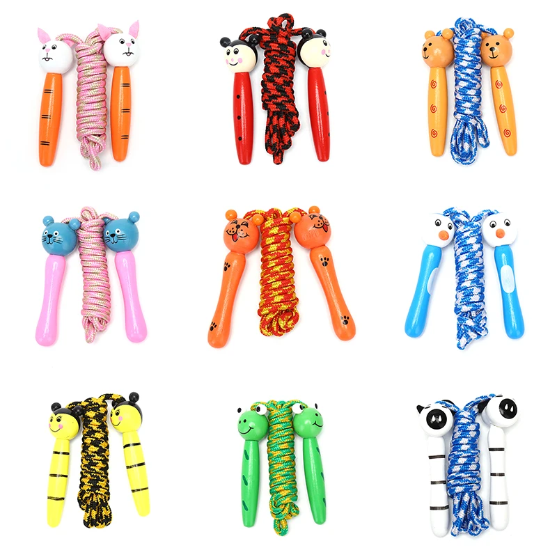 

2M Lovely Cartoon Wood Handle Kids Children Skipping Jump Rope Sport Exercise Tool