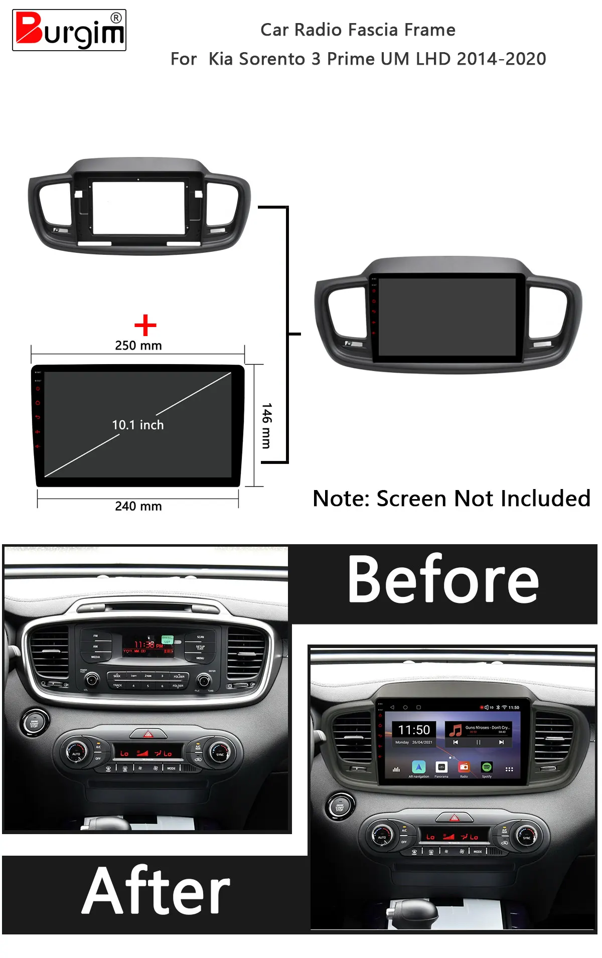 車用ラジオフレーム 車の筋膜ダ 10.1インチ カーフェイシア KIA ソレント 2015-2018 に適合 インダッシュ取り付けト  車用インダッシュフレーム ステレオ取り付けキット BMW 3シリーズ E90/E91/E92/E93 2004-2012 1Din カーオーディオ  プロショップ ユーズダイナー ... 車用ラジオフレーム 10.1インチ カーフェイシア KIA ソレント 2015-2018 インダッシュ取り付けトリム取り付けフェイシ