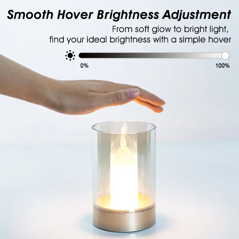 Rechargeable LED Candle Light Motion Sensor Dimmable Warm White Swinging Flameless Candle Home Party Holiday Decor Perfect Gift