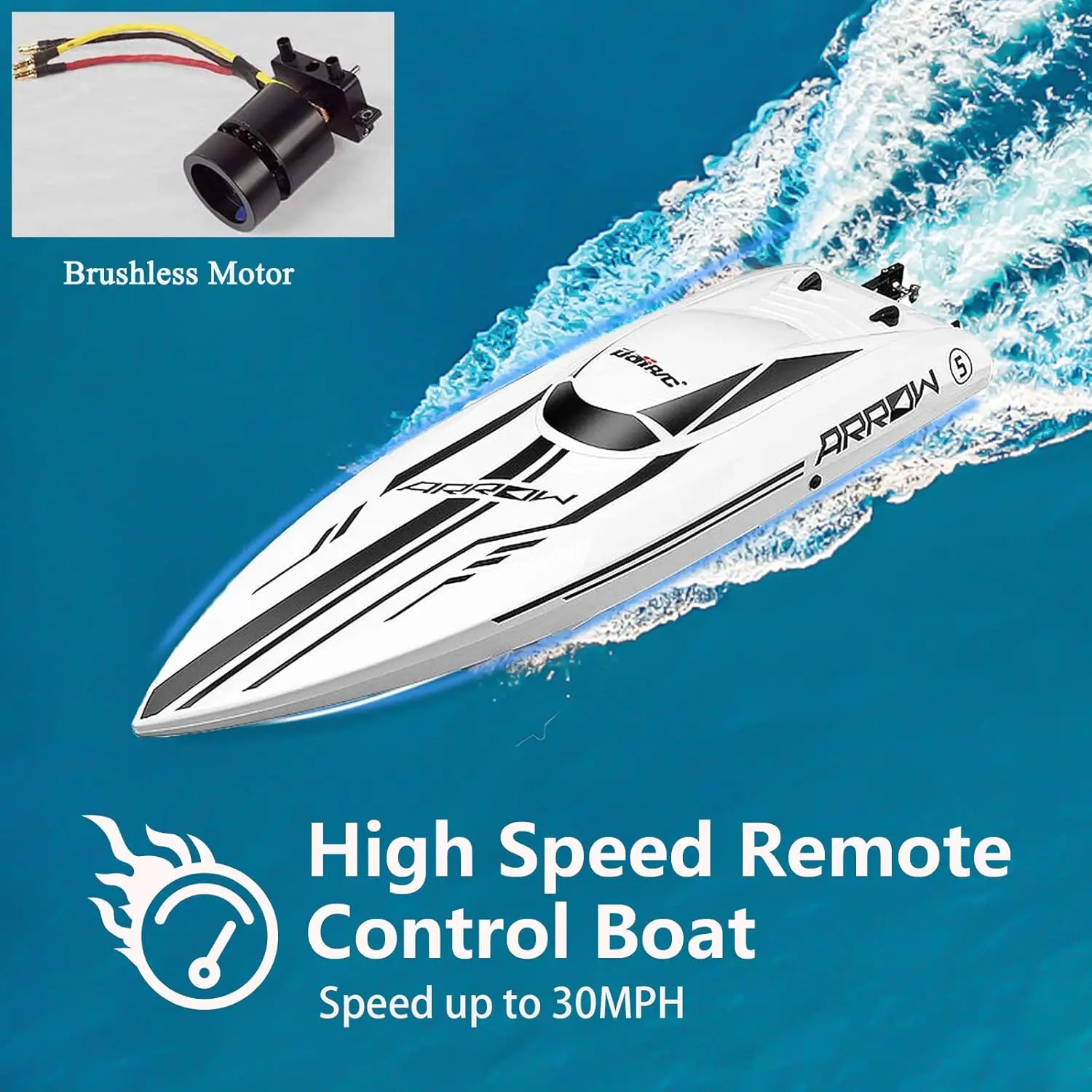 25" RC Brushless 30 MPH High Speed Boat Large Racing Remote Control Boat for Adults Kids