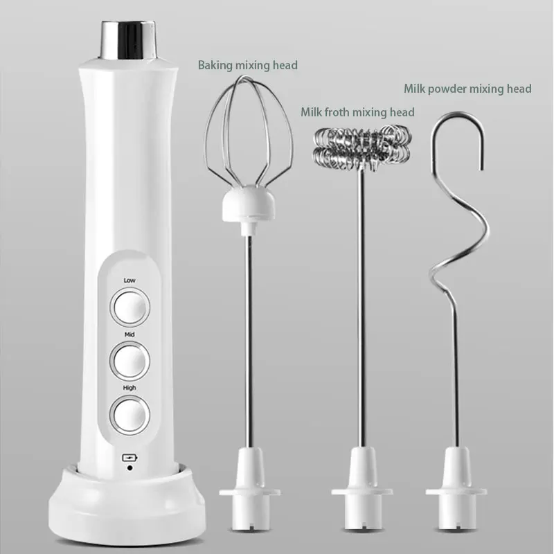 3 In 1 Electric Milk Frother Portable USB Mini Foam Maker Handheld Foamer High Speeds Drink Mixer Coffee Foamer Blender Set 3