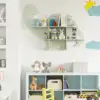 2-Tier Floating Dinosaur Kids Bookshelf Wall-Mounted Nursery Book Shelf 5