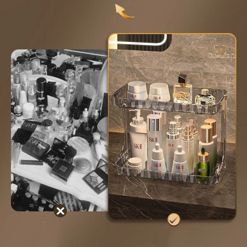 Double Layer Bathroom Storage Rack Cosmetics Storage Box