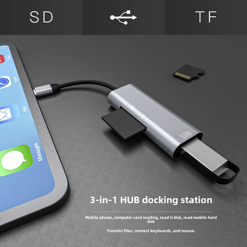 C타입 인터페이스 Tf/sd/usb 금속 쉘, 트리플 인원 카드 리더, 공장 도매, 새로운 모델