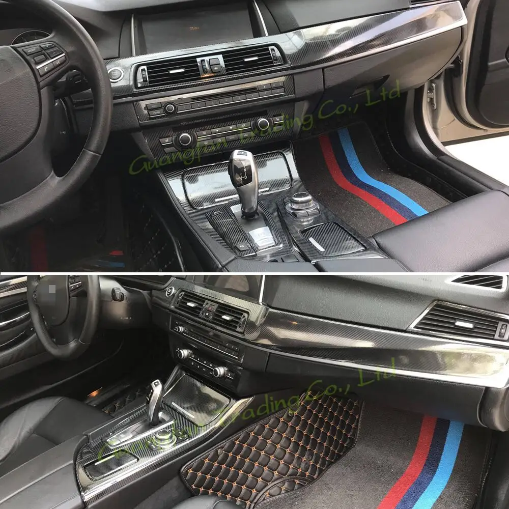 

Car-Styling New 3D/5D Carbon Fiber Car Interior Center Console Color Change Molding Sticker Decals For BMW 5 Series F10 2011-18