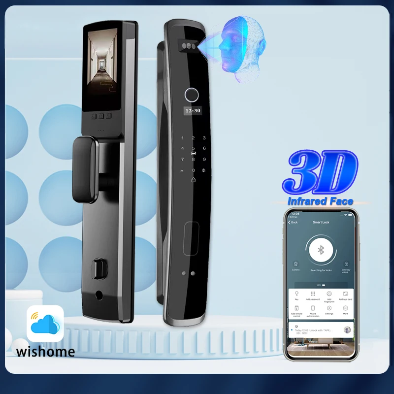 Wishome Biometric Recognition Smart Door Lock remote control Fingerprint Password IC Card APP Wifi Lock Unlock fingerprint door lock smart door lock electronic lock smart lock