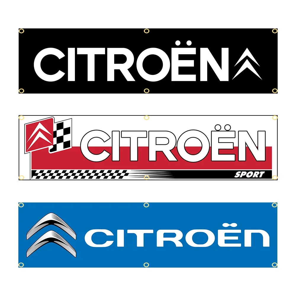 

60X240cm Citroens Banner Flag Polyester Printed Garage or Outdoor Decoration Tapestry