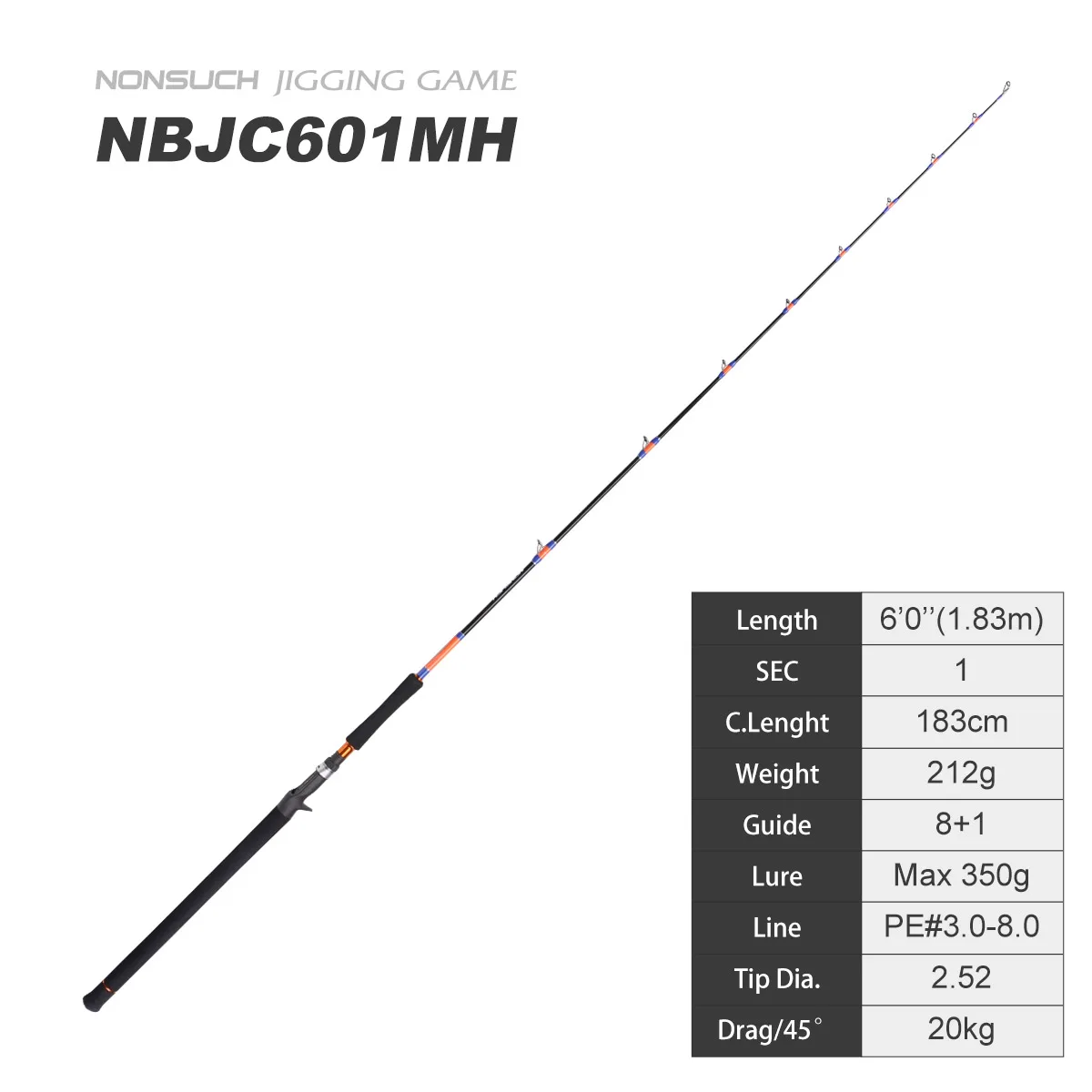 【希少】NOEBY 1500R NOEBY-NONSUCH Jigging Game Fishing Rod,1 Section,Fuji Guide,1.83m