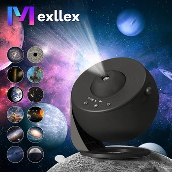 Mexllex HD Starry Sky Globe Galaxy Projection Night Light, Black Planetarium LED Lamp for Bedroom Christmas Birthday Party Gift 1