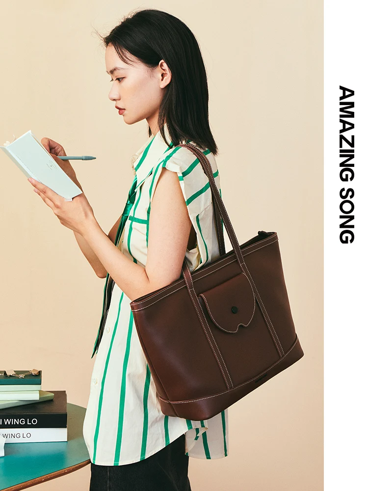 Amazing Song Fisherman Tote Bag Spring And Summer New Large-Capacity Ol Commuter Shoulder Bag Women