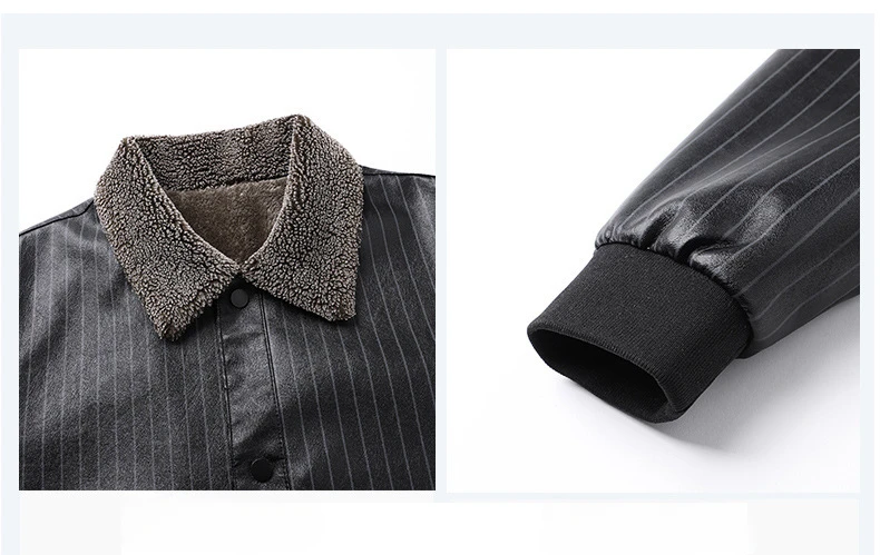 Description Picture 3 of itemMens Leather Jacket High Quality PU Coat Wholesell Price Autumn And Winter Artificial Faux Jacket For Man Size L-5XL