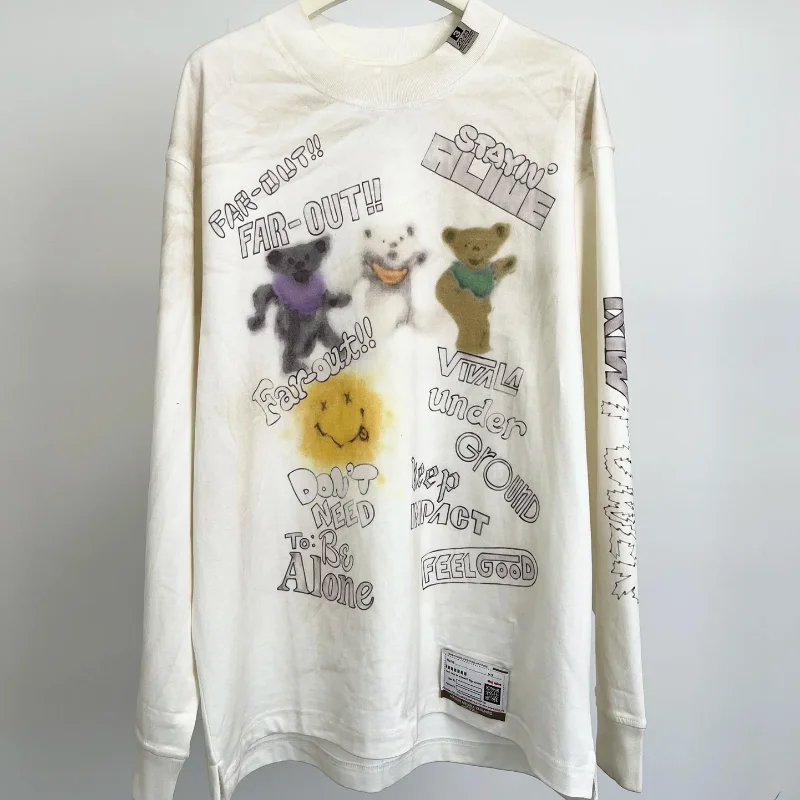 

High Street MMY Letter Print Pullover Gradient Hoodies Men and Women Casual Washed Sweatshirts Clothing Y2k Streetwear Clothes