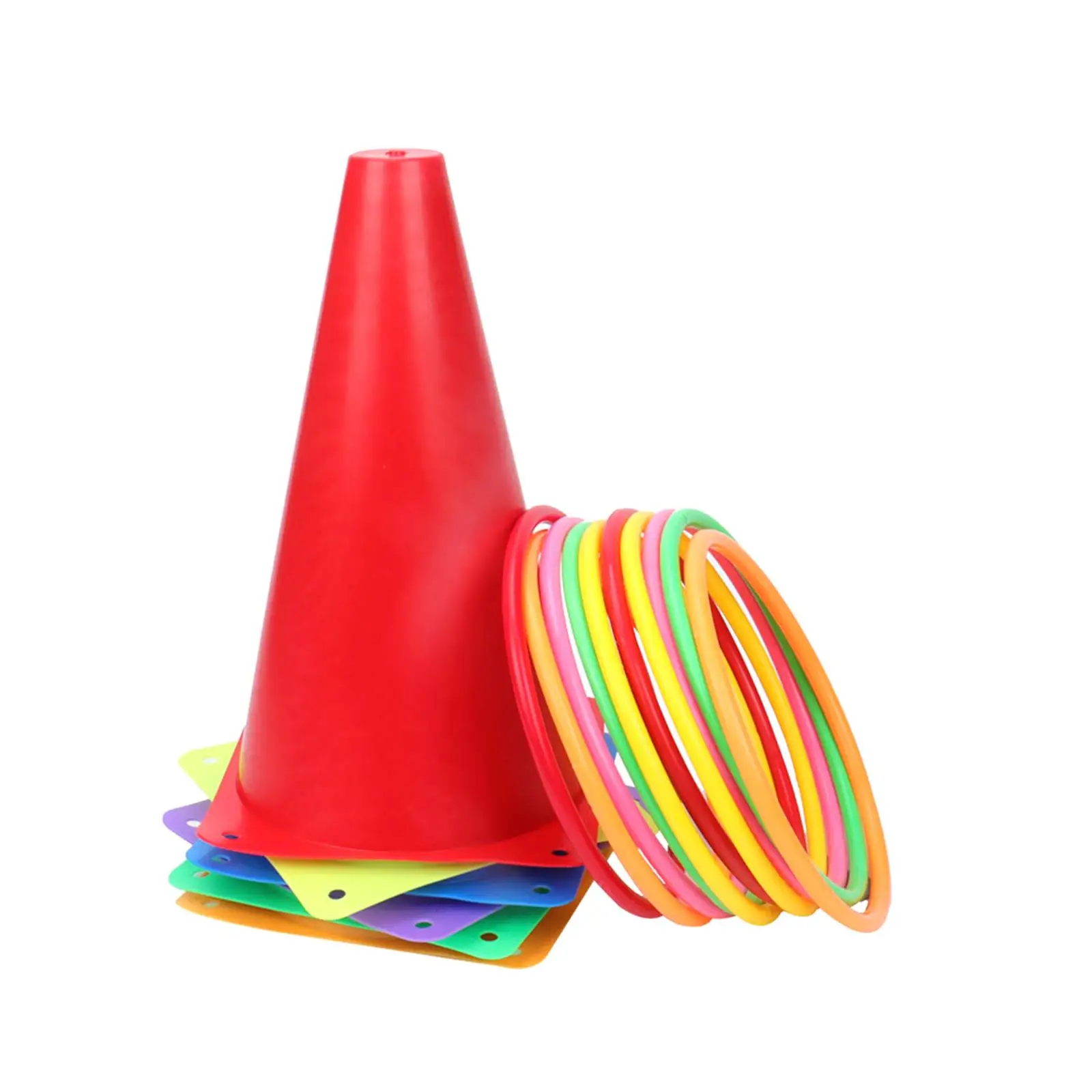 

Toss Game Set Field Marker Cones Traffic Cones Cones and Rings Game for Garden Festive Events Party Supplies Lawn Sport Training