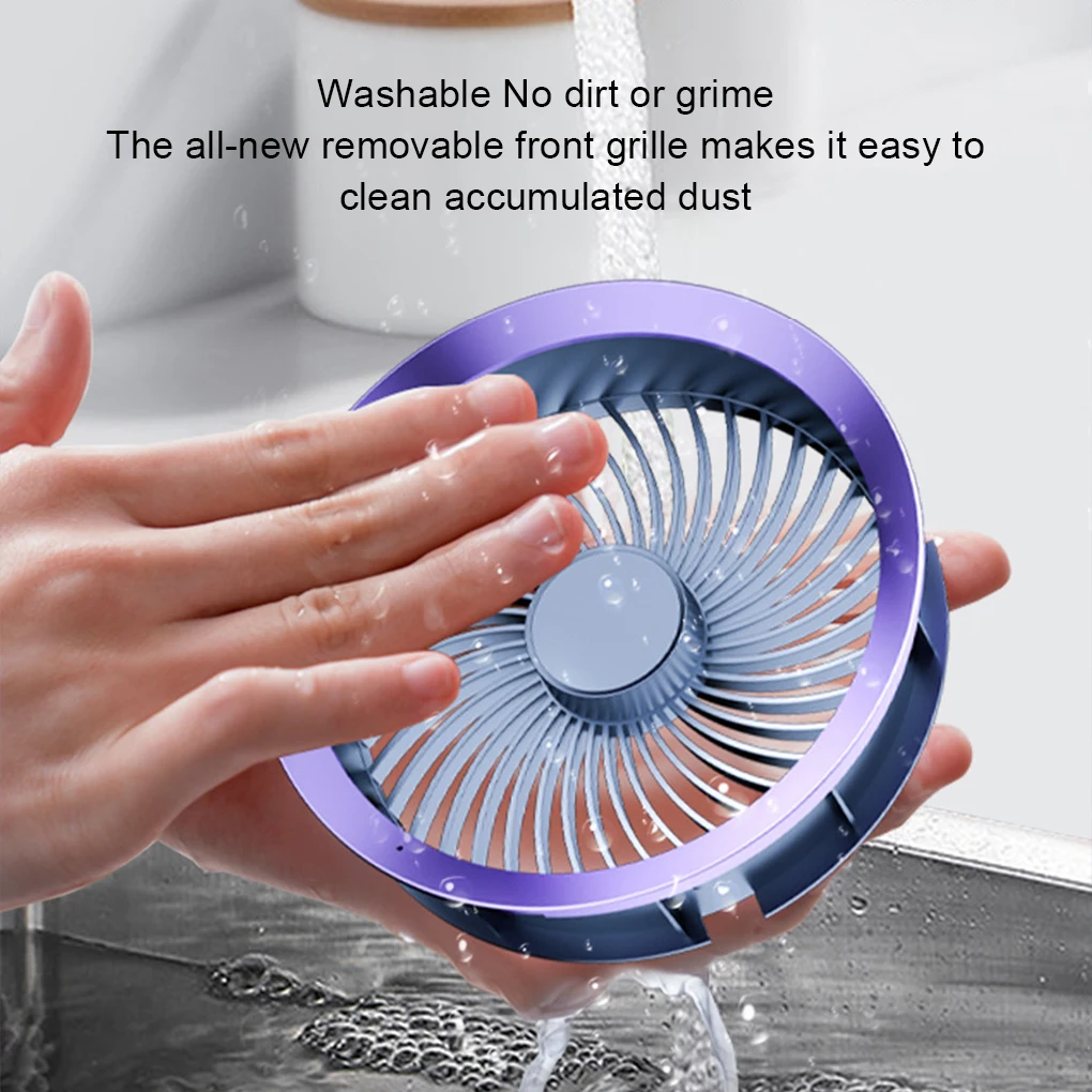 Wall Mounted Fan Portable USB Rechargeable Fan Adjustable 100 Level Desktop Fan Silent Charging Dormitory Office Air Circulation