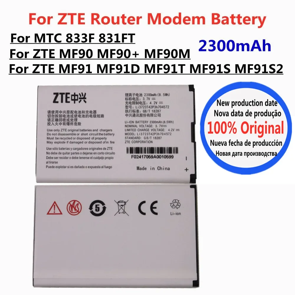 Новый Wi-Fi роутер Li3723T42P3h704572 4G, Оригинальная батарея для ZTE MF91 MF90 MF90 + MF90M MF91D MF91T MF91S MF91S2 MTC 833F 831FT