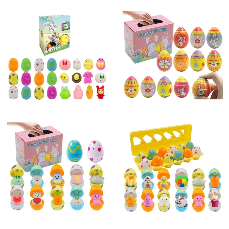 

N80C 12Pcs Prefilled Easter Egg for Easter Basket Stuffers, Easter Classroom Prize