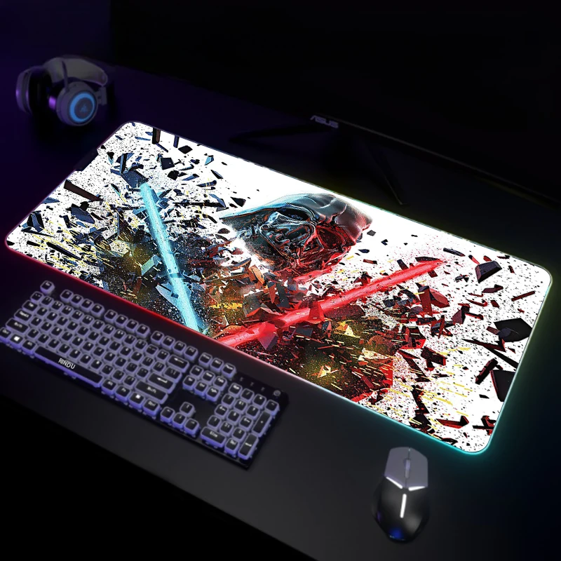 

War RGB Mousepad Large Gaming Mousepads Luminous Mouse Pad Big LED Mouse Mat Gamer Mausepads Desk Pad Backlit Keyboard Mat