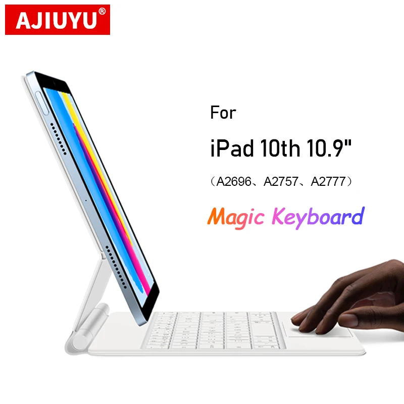 Teclado Mágico Magnético para Ipad Case Inteligente Trackpad Touchpad Teclado Retroiluminado Alemão Espanhol Árabe 109 Polegadas 10 Polegadas 2023
