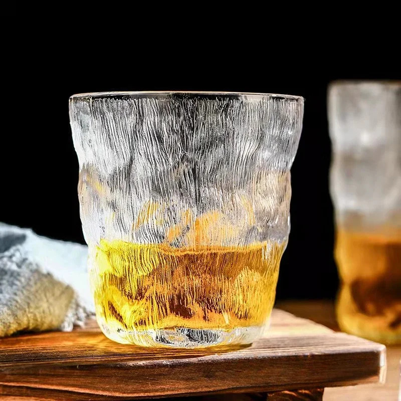 1pc 300ml 350ml Drinking Glasses Simple Glacier Cocktail Glass Cups Rock Whiskey Wine Coffee Cup Coffee Mug Drinkware Gift