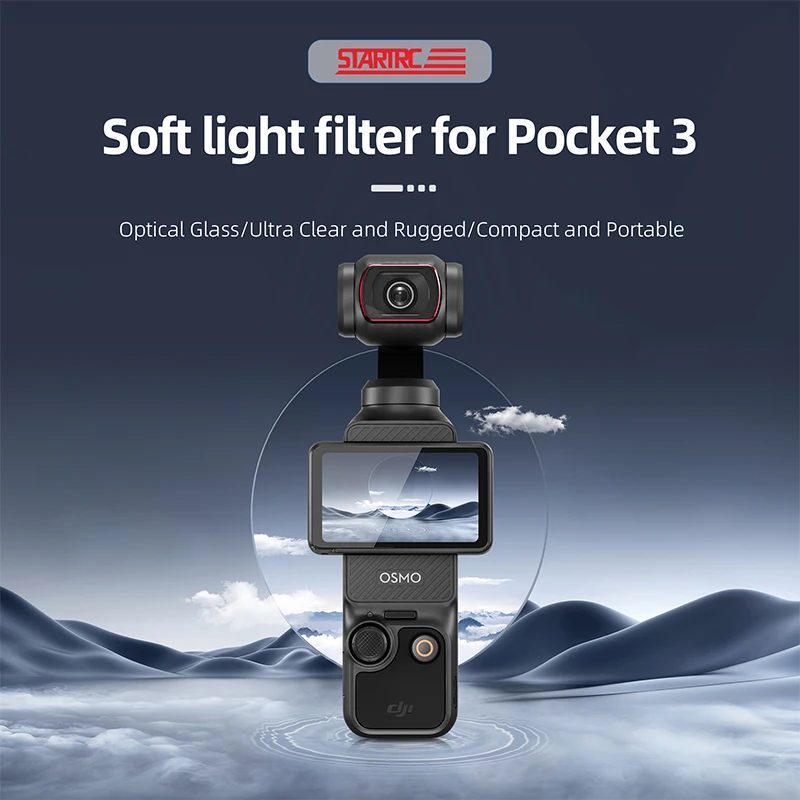 Startrc-filtro Névoa para Dji Pocket Filtros de Luz Suave Magnético para Osmo Pocket Action Câmera Acessórios Preto 4