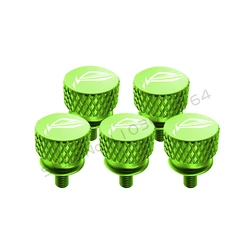 Premium Hand-Tighten Knurled Aluminum Thumb Screws with ROG Design - Multiple Color Options (Set of 5) (Green)