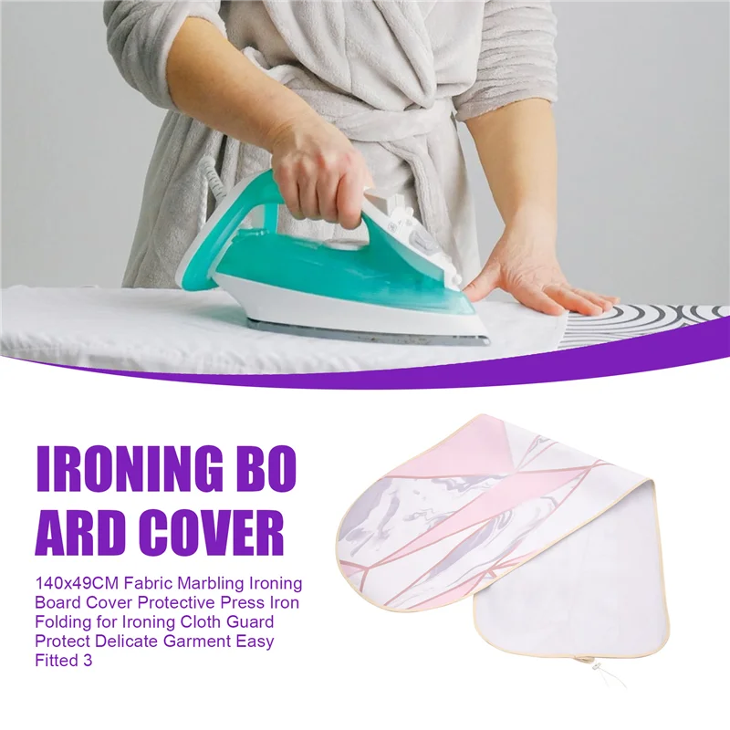 A13U 140X49cm Fabric Marbling Ironing Board Cover Protective Press Iron Folding For Ironing Cloth Guard Protect Delicate Garment