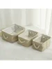 3sizes 1PCS foldable desktop storage basket with large capacity and handle for toys organizer, linen fabric storage basket for d 5