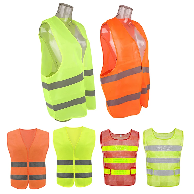 Reflective Safety Vest 80g Breathable Mesh High Visibility For Construction Road Workers and Outdoor Activities