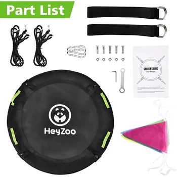 Tree Swing, 60 inch Swing for Whole Family, 900lbs Weight Capacity, w/Adjustable Hanging Straps, for Outdoor Backyard 6