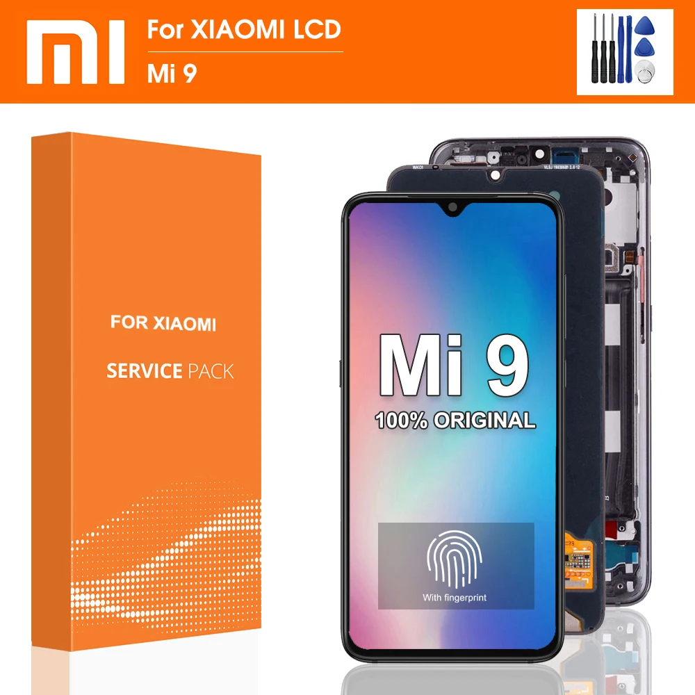 

6.39" Original For Xiaomi Mi 9 LCD Display Touch Screen Digitizer Assembly Replace For xiaomi Mi9 M1902F1G Display With Frame
