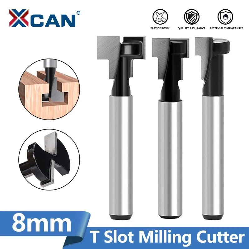 Bits voor sleutelgat met 1/4 inch schacht, 3-delige freesset voor sleutelgat, frezen van bits voor frezen met T-groef incl