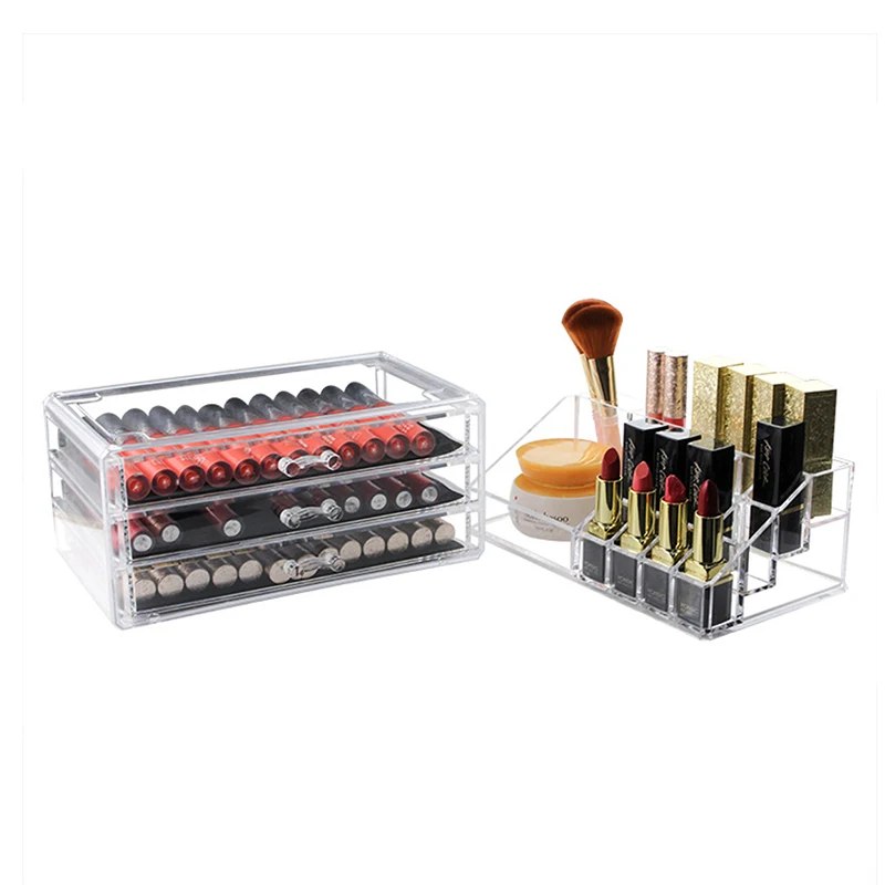 Desktop Cosmetics Display Stand lipstick Skincare Storage Box Acrylic Transparent Multi-layer Drawer Storage Rack, S#-M# Model 4
