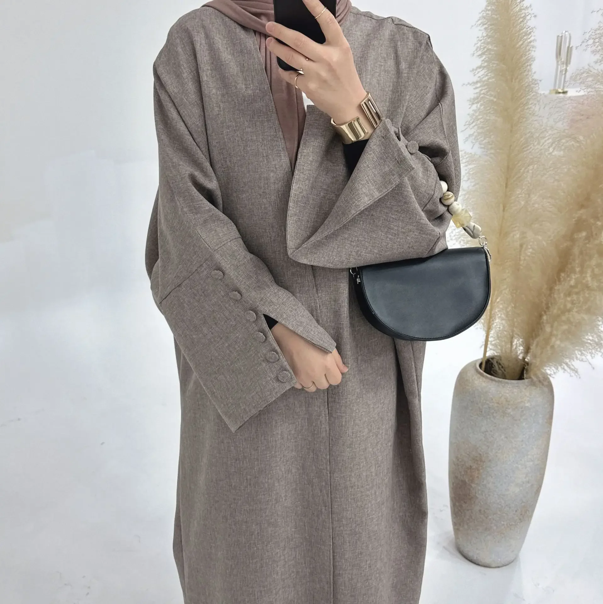 2024 New Open Abaya for Women Kimono Cardigan Muslim Outwear Casual Loose Abayas Dubai Luxury Ramadan Eid Islam Clothing Kaftan